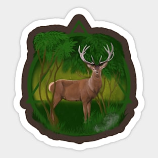 Reindeer in the forest LOGO Sticker